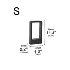 Lampe de Poteau Moderne Étanche à LED Noire en Cadre Rectangulaire
