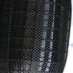 Lampe sur pied en bois noir avec lanterne à LED faite à la main