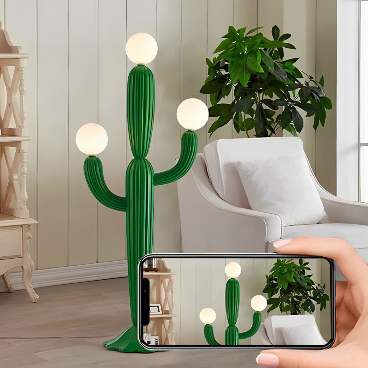 Lampe sur pied dimmable en forme de cactus créatif - Décoration intérieure