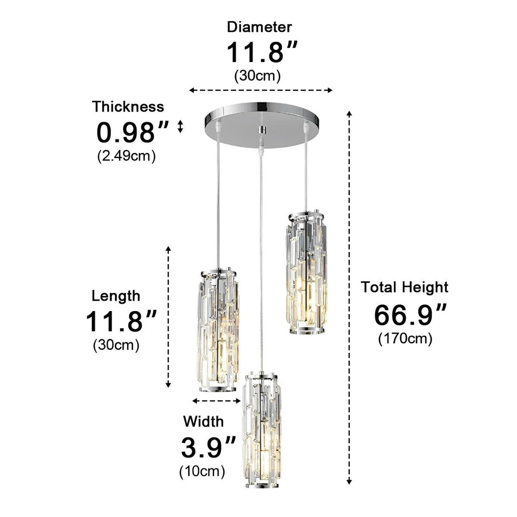 Lustre en Cristal de Verre avec Pendentif en Fer Créatif