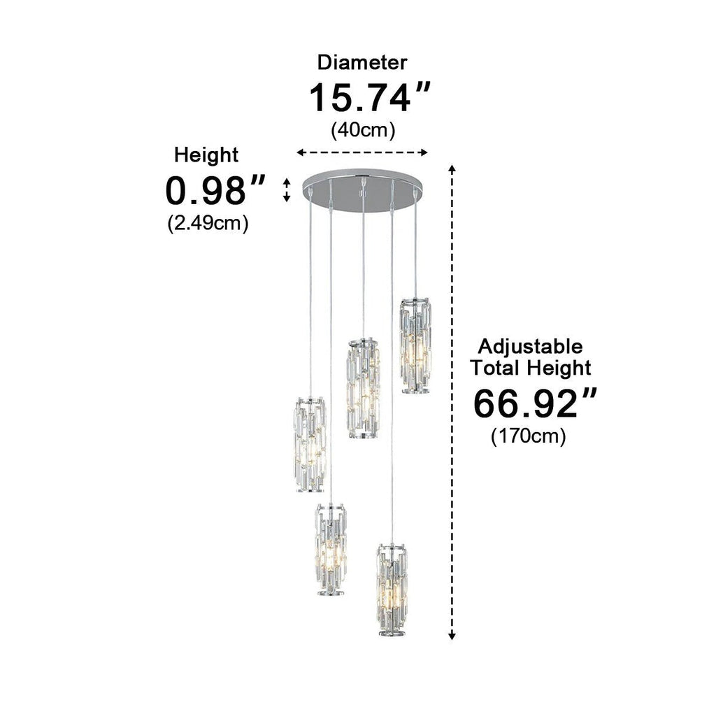 Lustre en Cristal de Verre avec Pendentif en Fer Créatif