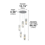 Lustre en Cristal de Verre avec Pendentif en Fer Créatif