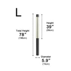 Lumières de Poste LED Cylindrique Noire Moderne Extérieure