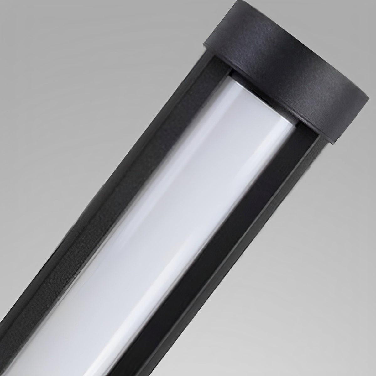 Lumières de Poste LED Cylindrique Noire Moderne Extérieure