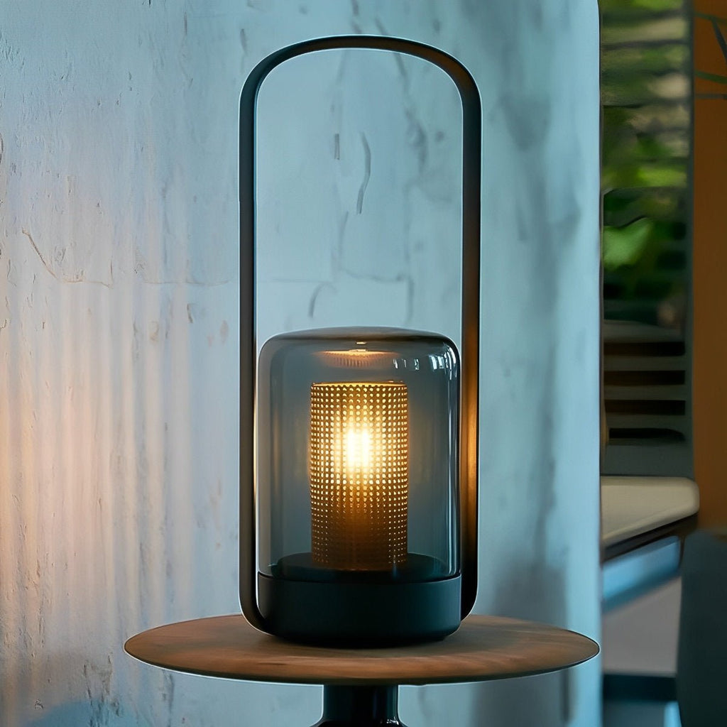 Lampe de table et de sol extérieure LED solaire étanche en cylindre