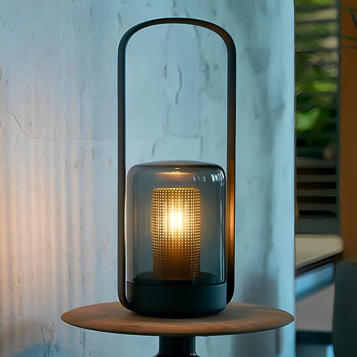 Lampe de table et de sol extérieure LED solaire étanche en cylindre