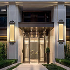 Luminaires muraux solaires en verre rétro rayé étanches