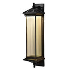 Luminaires muraux solaires en verre rétro rayé étanches