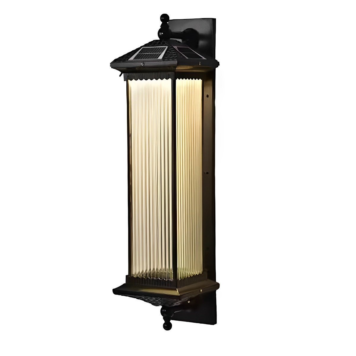 Luminaires muraux solaires en verre rétro rayé étanches
