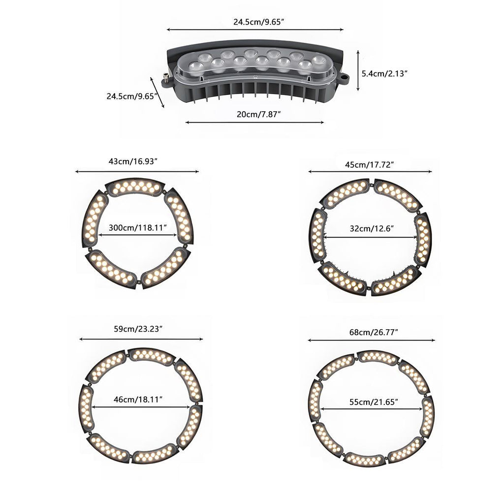 Lumières Spot LED Arc Étanches DIY pour Extérieur - Lumières pour Arbres et Pelouse