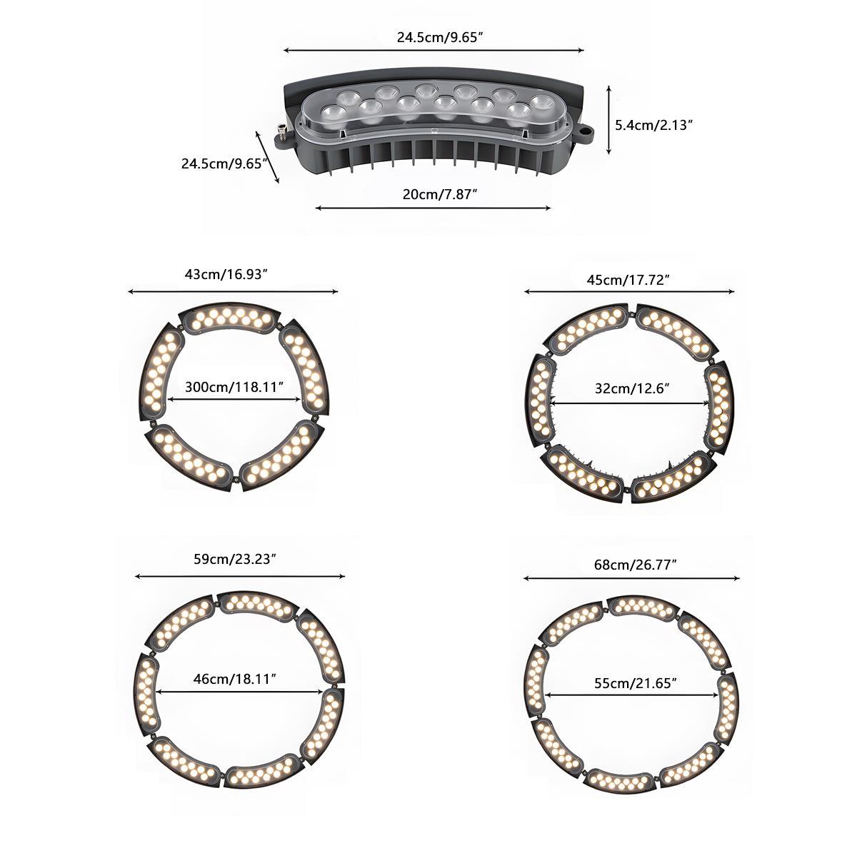 Lumières Spot LED Arc Étanches DIY pour Extérieur - Lumières pour Arbres et Pelouse