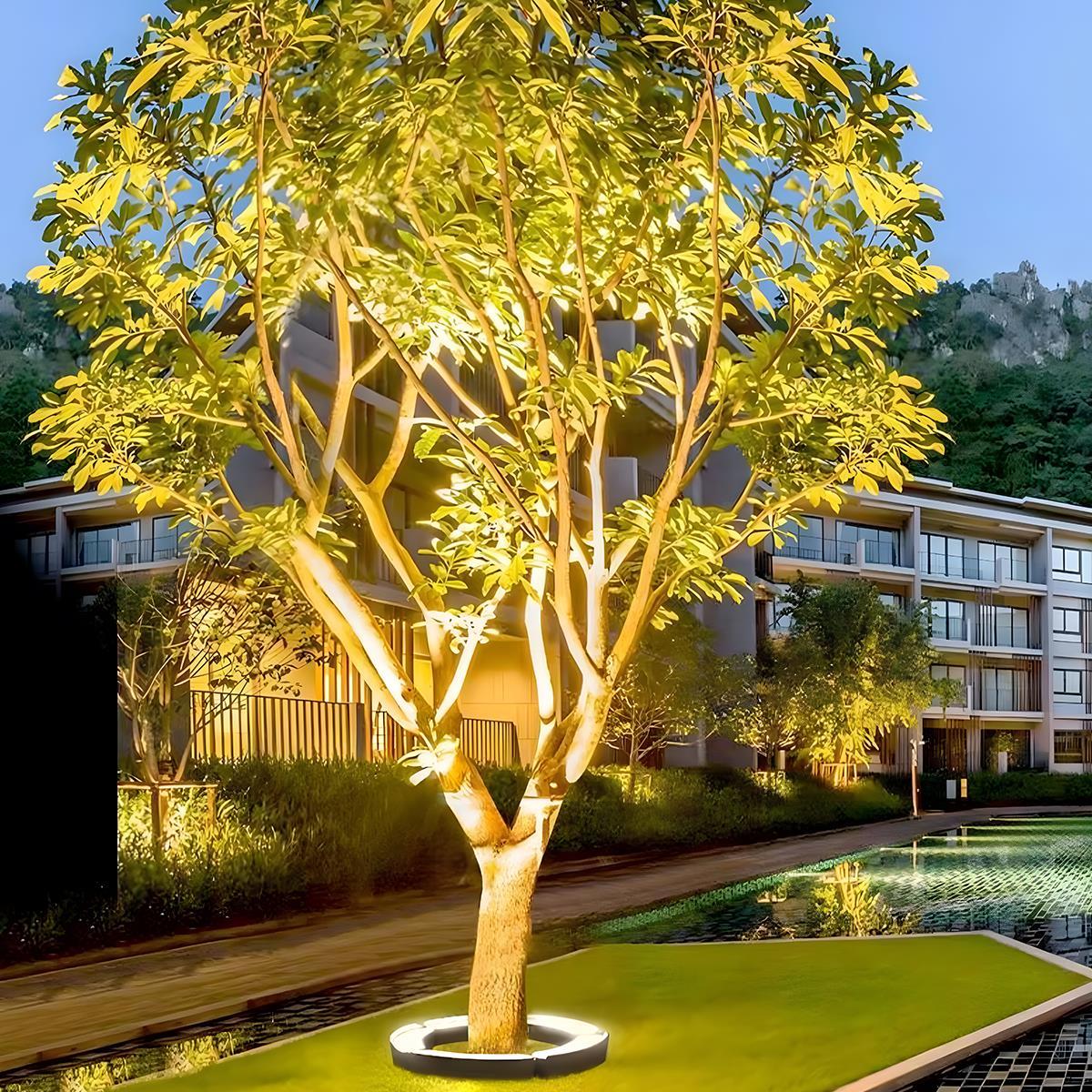 Lumières Spot LED Arc Étanches DIY pour Extérieur - Lumières pour Arbres et Pelouse