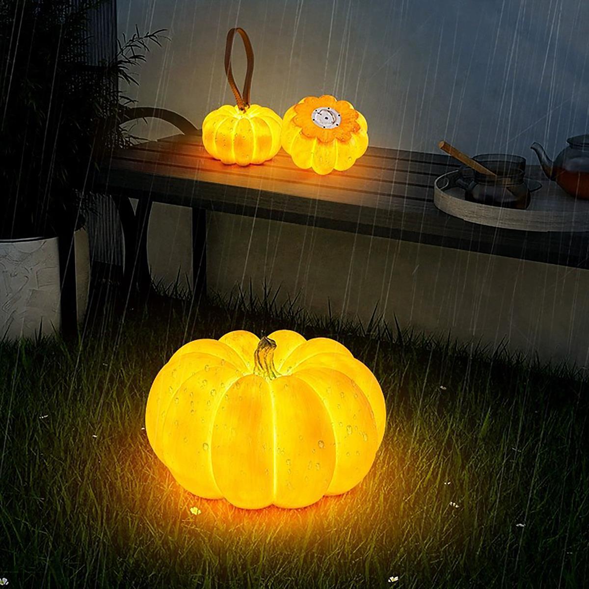 Lanternes Citrouille LED Étanches pour Halloween Éclairage Paysager Extérieur