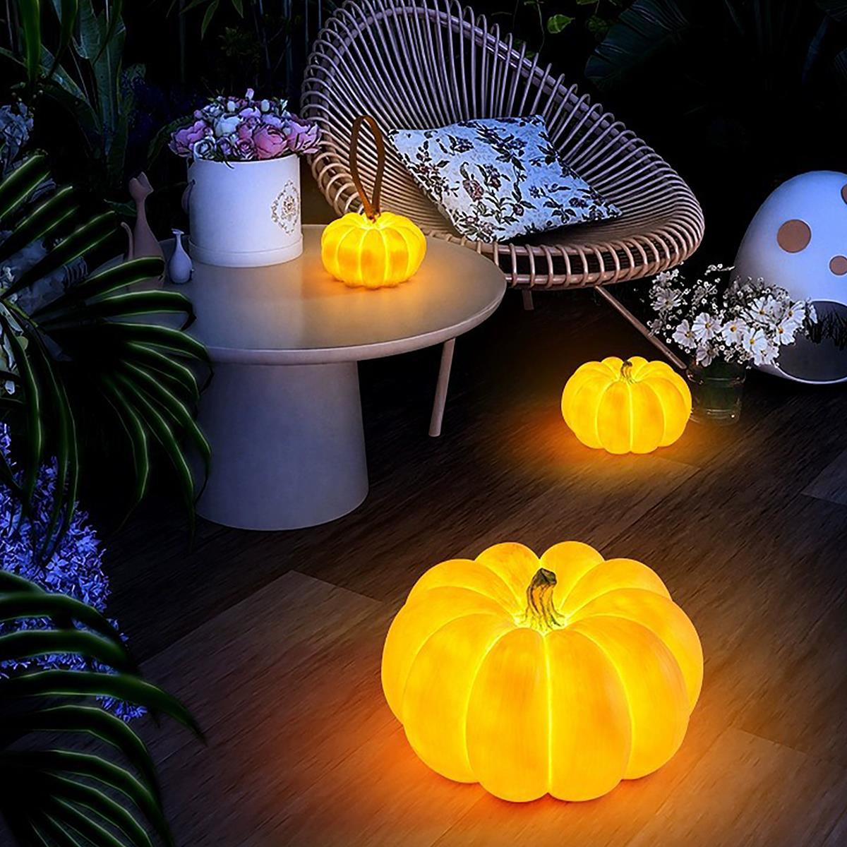 Lanternes Citrouille LED Étanches pour Halloween Éclairage Paysager Extérieur