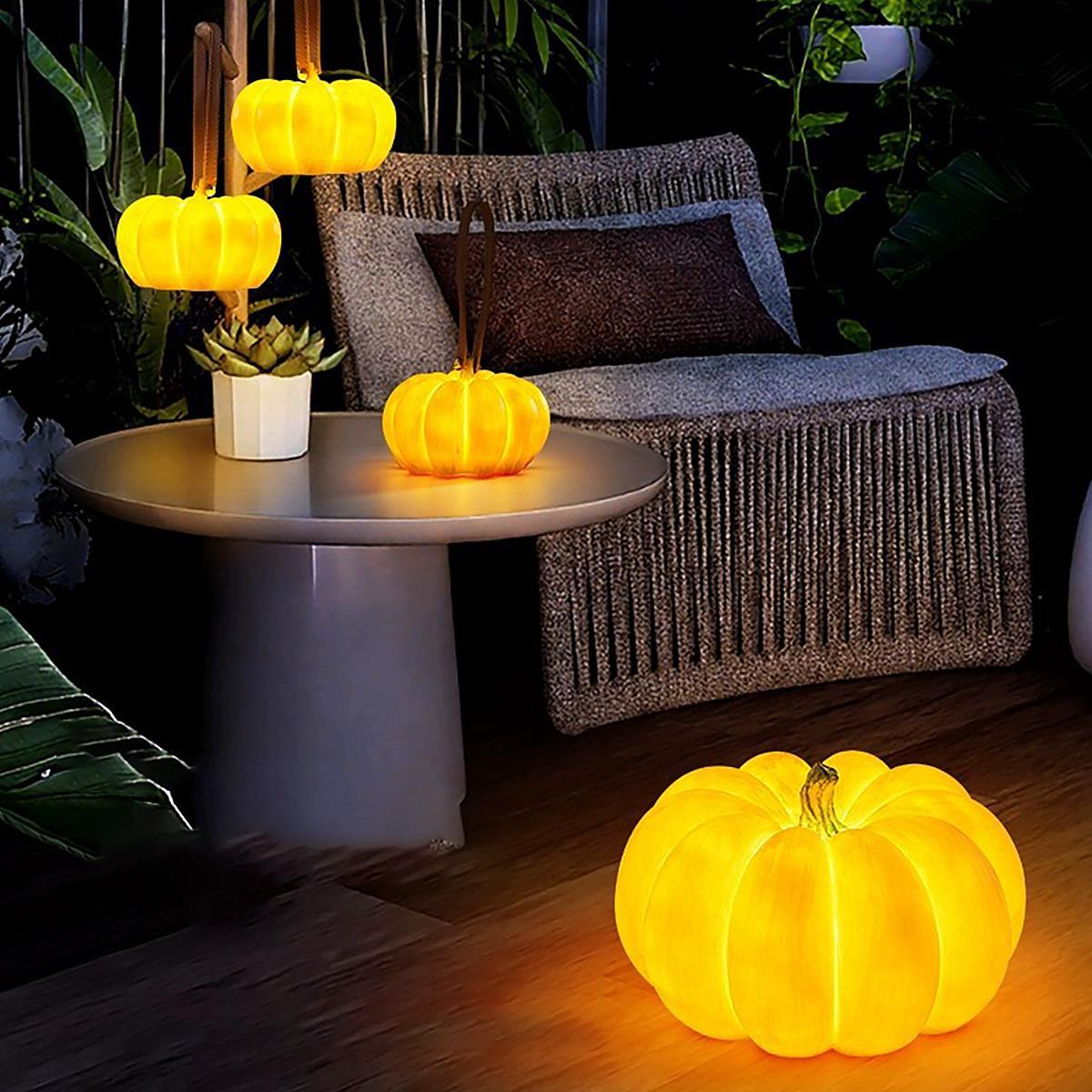 Lanternes Citrouille LED Étanches pour Halloween Éclairage Paysager Extérieur