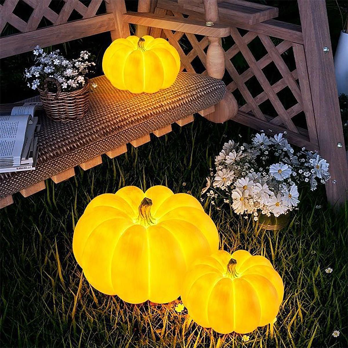 Lanternes Citrouille LED Étanches pour Halloween Éclairage Paysager Extérieur