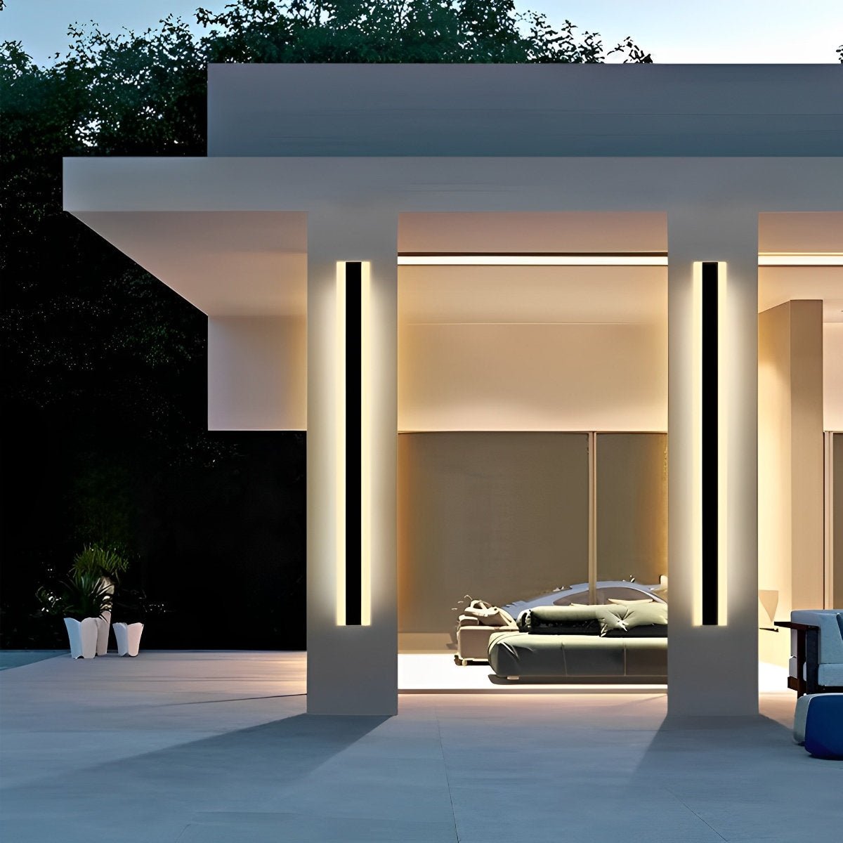 Appliques murales LED étanches minimalistes pour jardin en extérieur