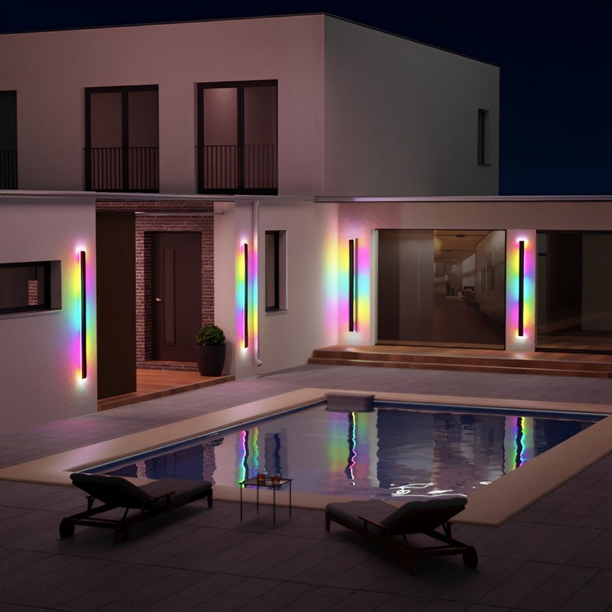 Appliques murales LED étanches minimalistes pour jardin en extérieur