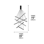 Chandelier Moderne Noir LED à Dimming Continu Minimaliste