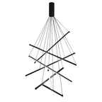Chandelier Moderne Noir LED à Dimming Continu Minimaliste