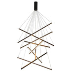 Chandelier Moderne Noir LED à Dimming Continu Minimaliste