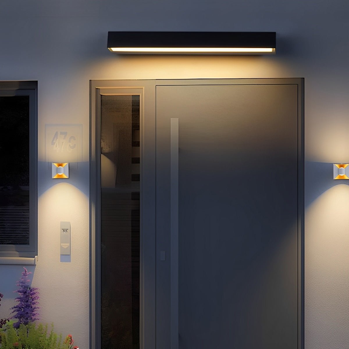 Lumière de Mur Extérieure Moderne Minimaliste Étanche LED Noire