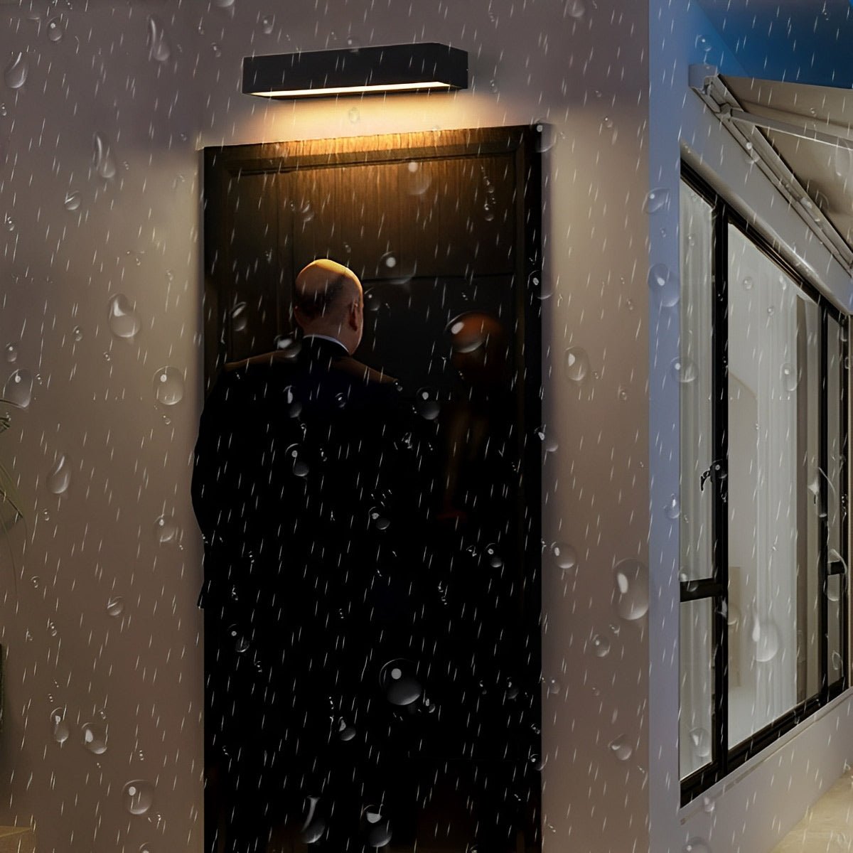 Lumière de Mur Extérieure Moderne Minimaliste Étanche LED Noire