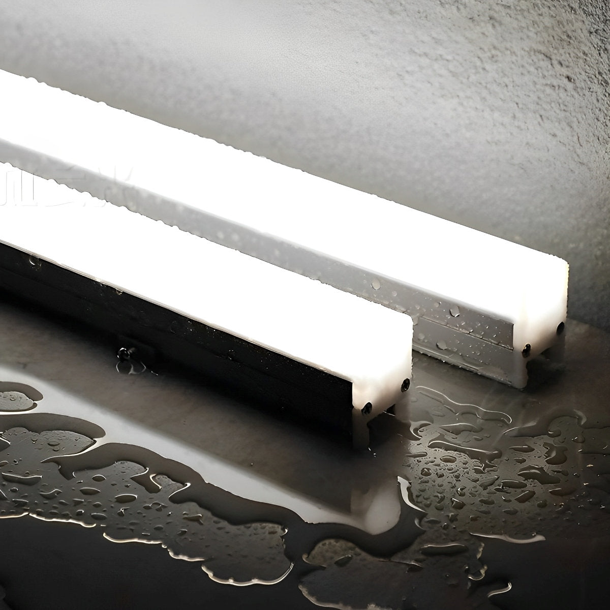 Luminaires linéaires LED modernes blancs minimalistes étanches encastrés