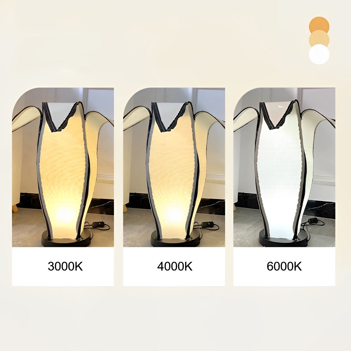 Lampe sur pied LED à brancher au design moderne en forme de banane