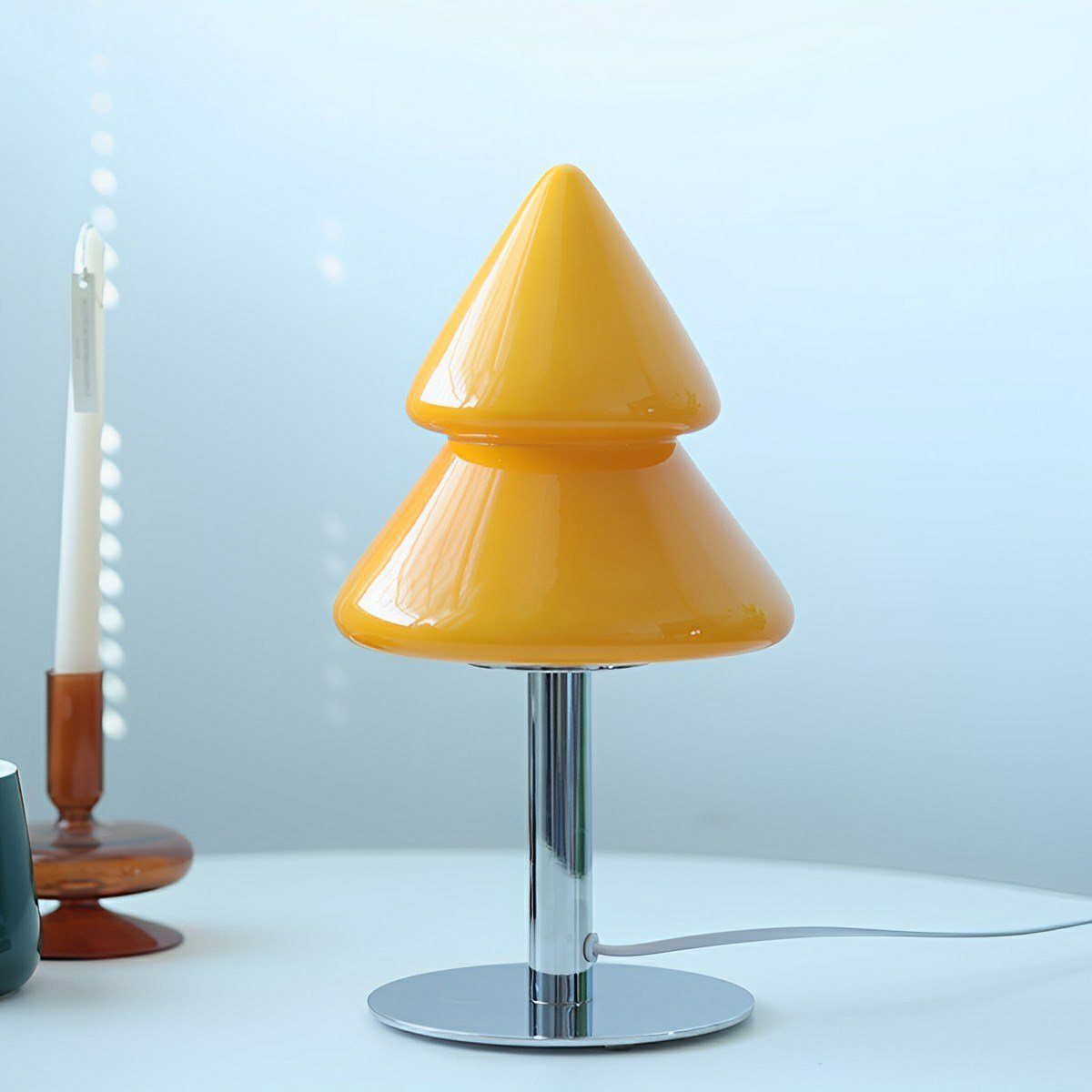 Lampe de Table LED en Verre Arbre de Noël Moderne à Brancher