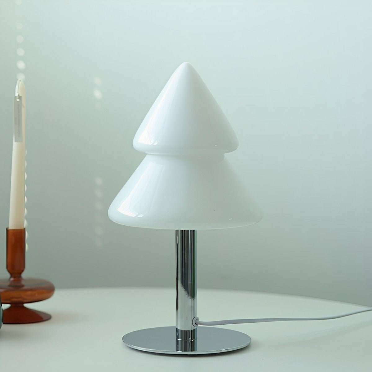 Lampe de Table LED en Verre Arbre de Noël Moderne à Brancher