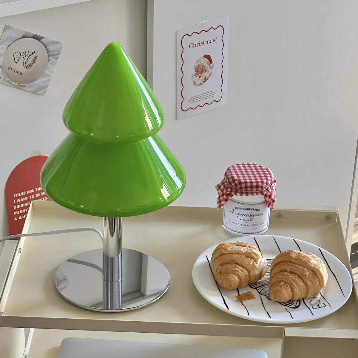 Lampe de Table LED en Verre Arbre de Noël Moderne à Brancher