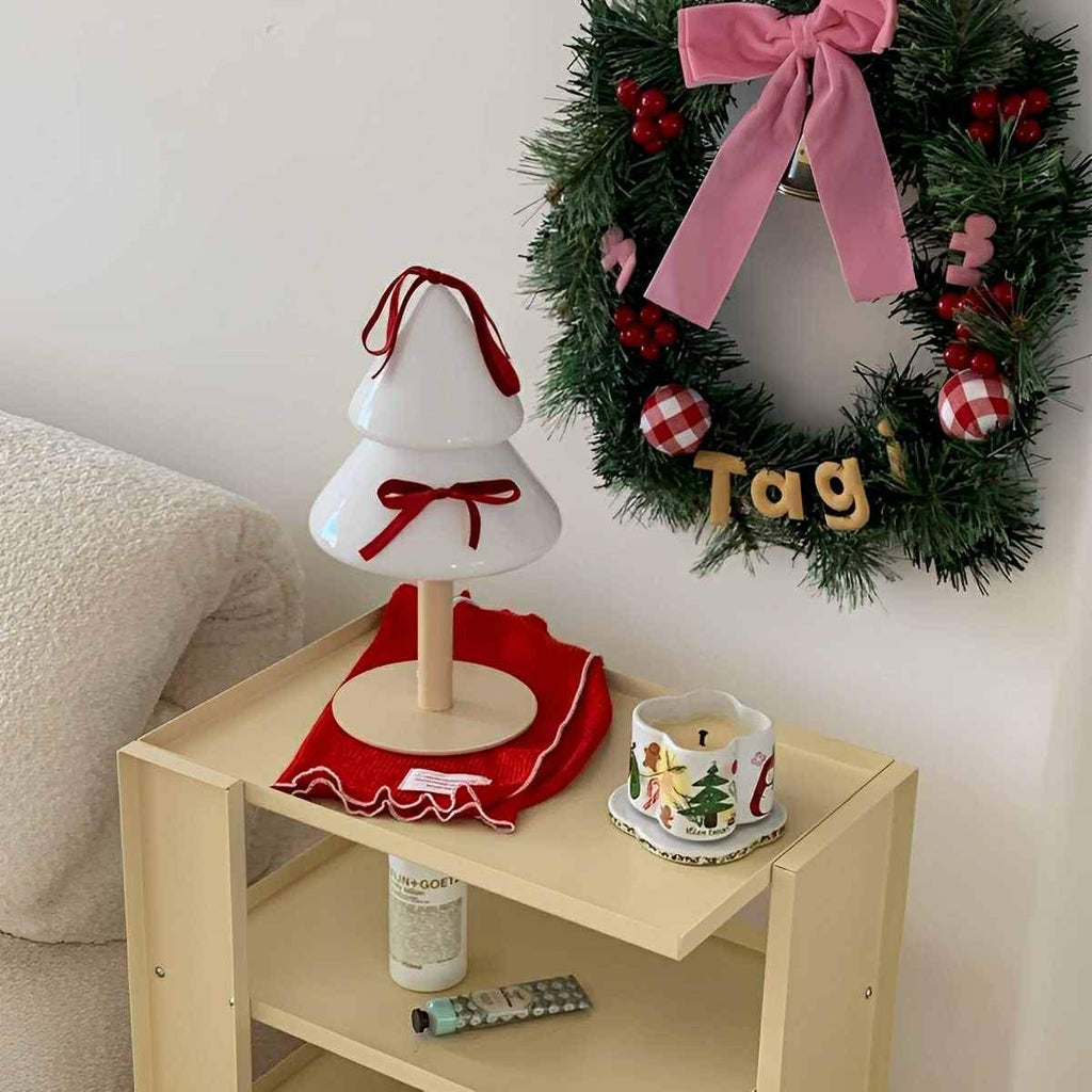 Lampe de Table LED en Verre Arbre de Noël Moderne à Brancher