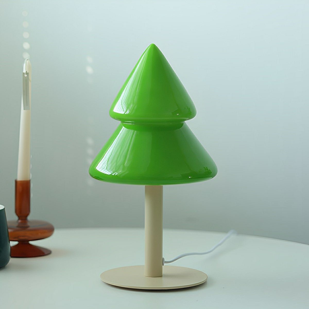 Lampe de Table LED en Verre Arbre de Noël Moderne à Brancher