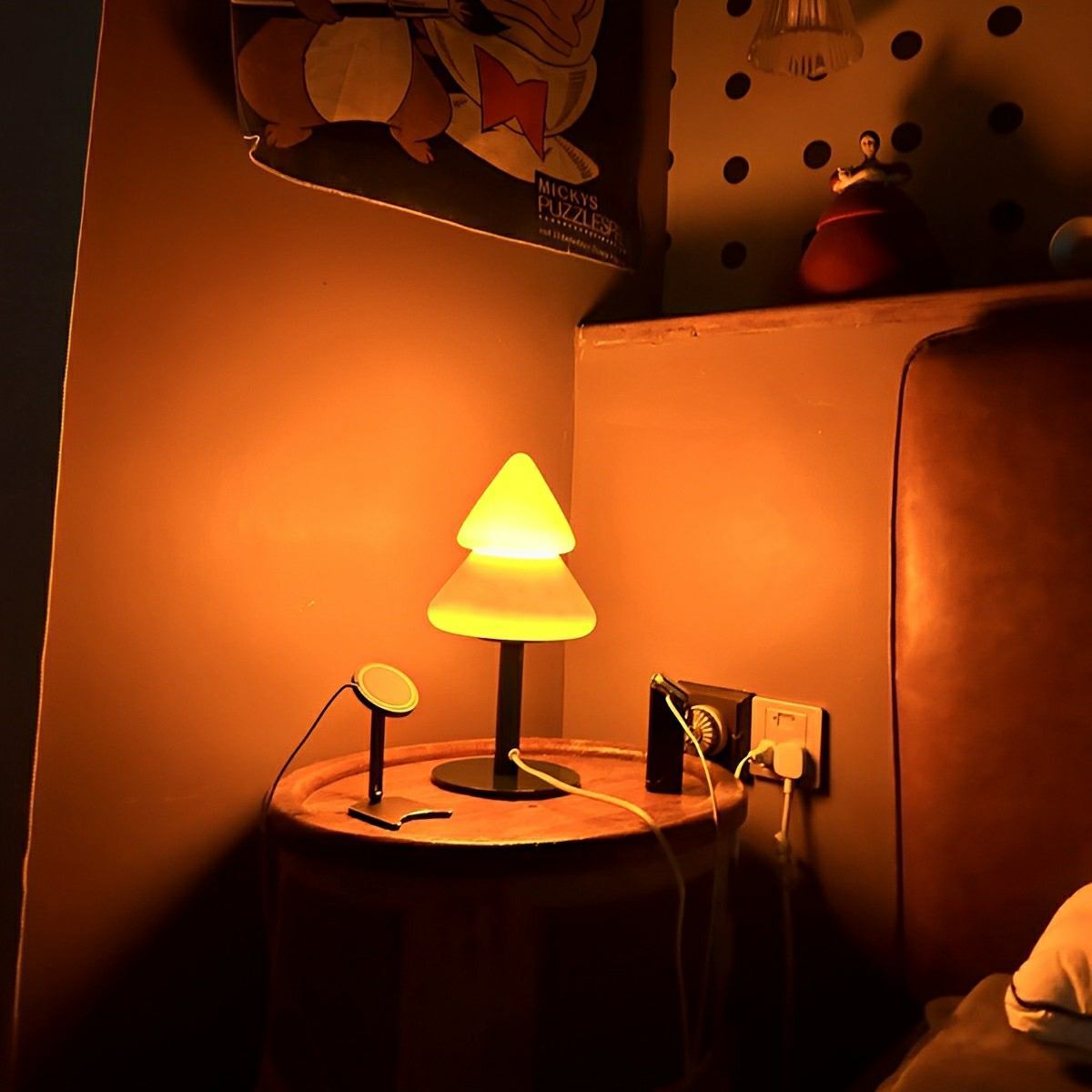 Lampe de Table LED en Verre Arbre de Noël Moderne à Brancher