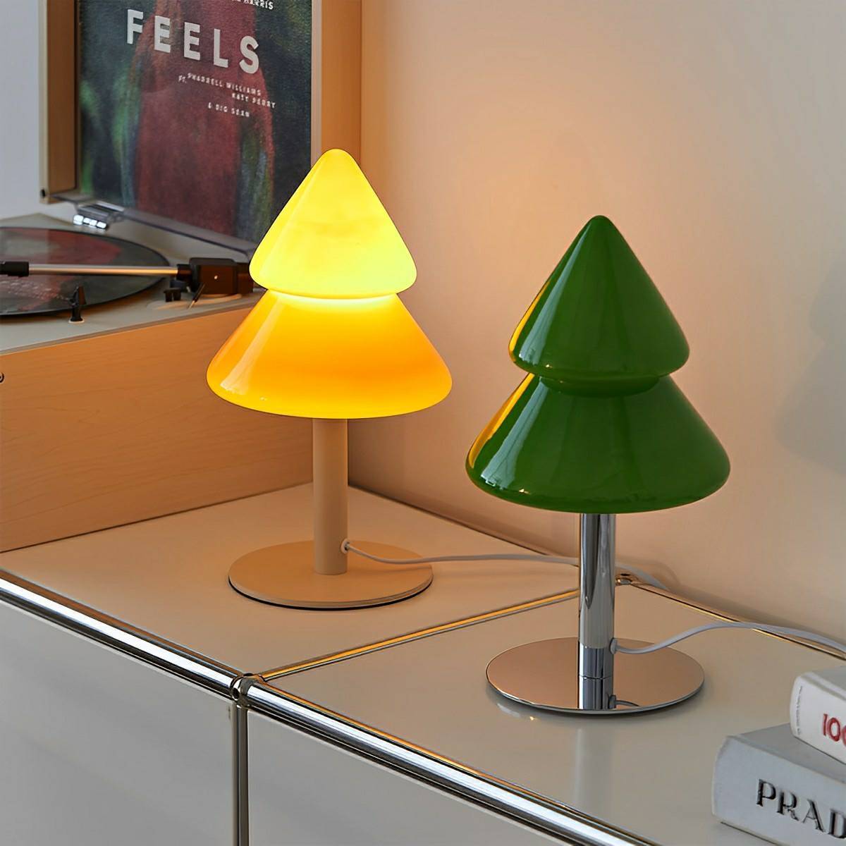 Lampe de Table LED en Verre Arbre de Noël Moderne à Brancher