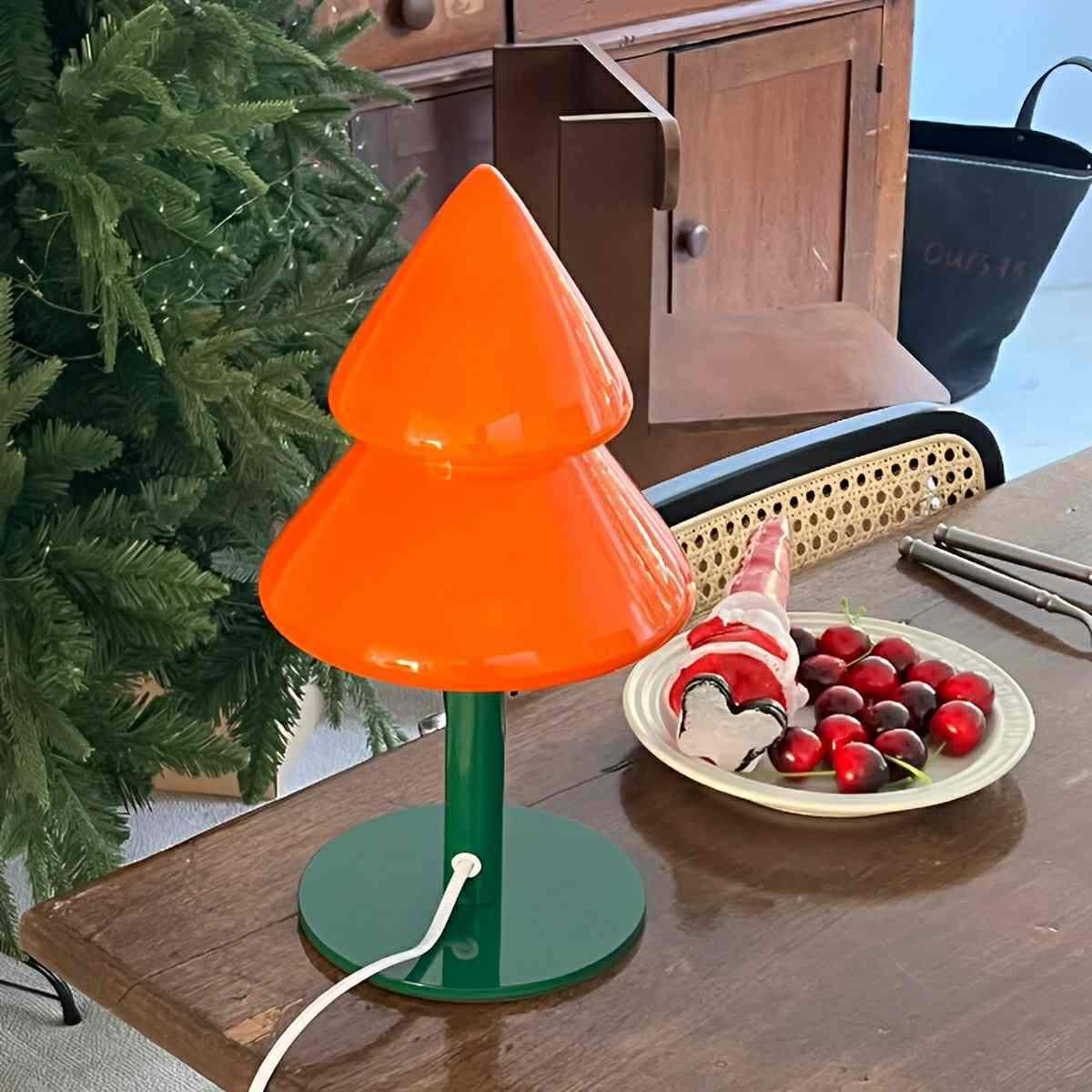 Lampe de Table LED en Verre Arbre de Noël Moderne à Brancher