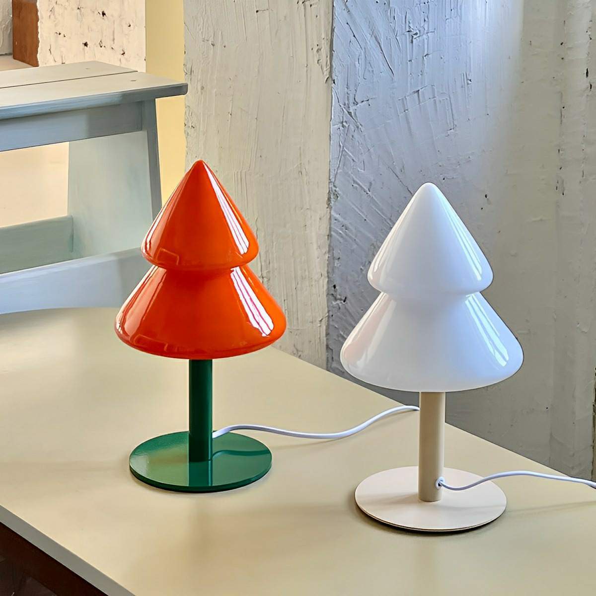 Lampe de Table LED en Verre Arbre de Noël Moderne à Brancher