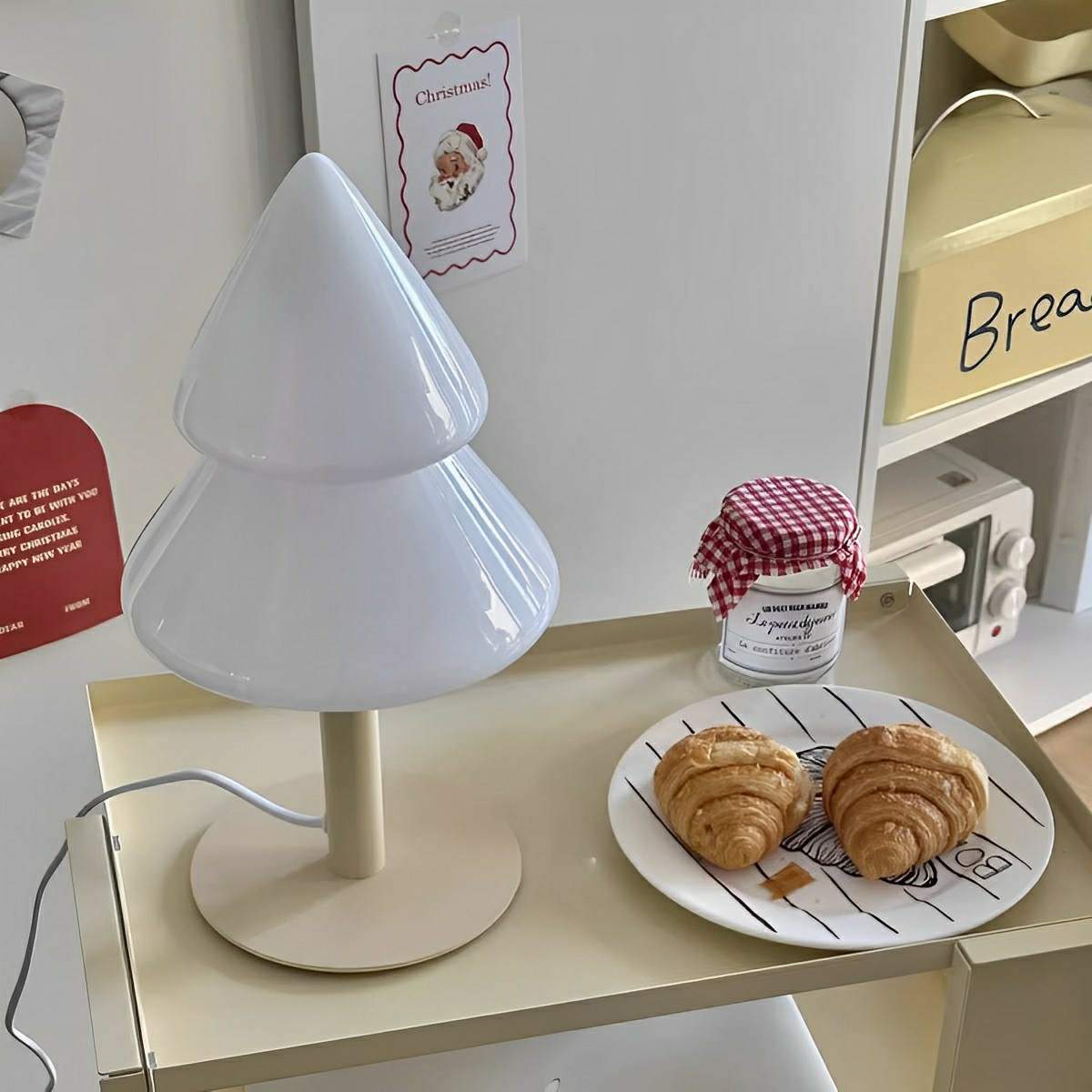 Lampe de Table LED en Verre Arbre de Noël Moderne à Brancher