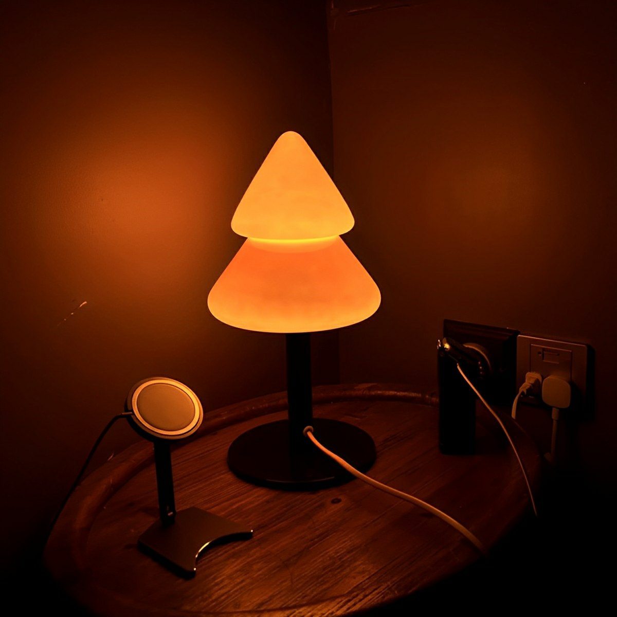 Lampe de Table LED en Verre Arbre de Noël Moderne à Brancher
