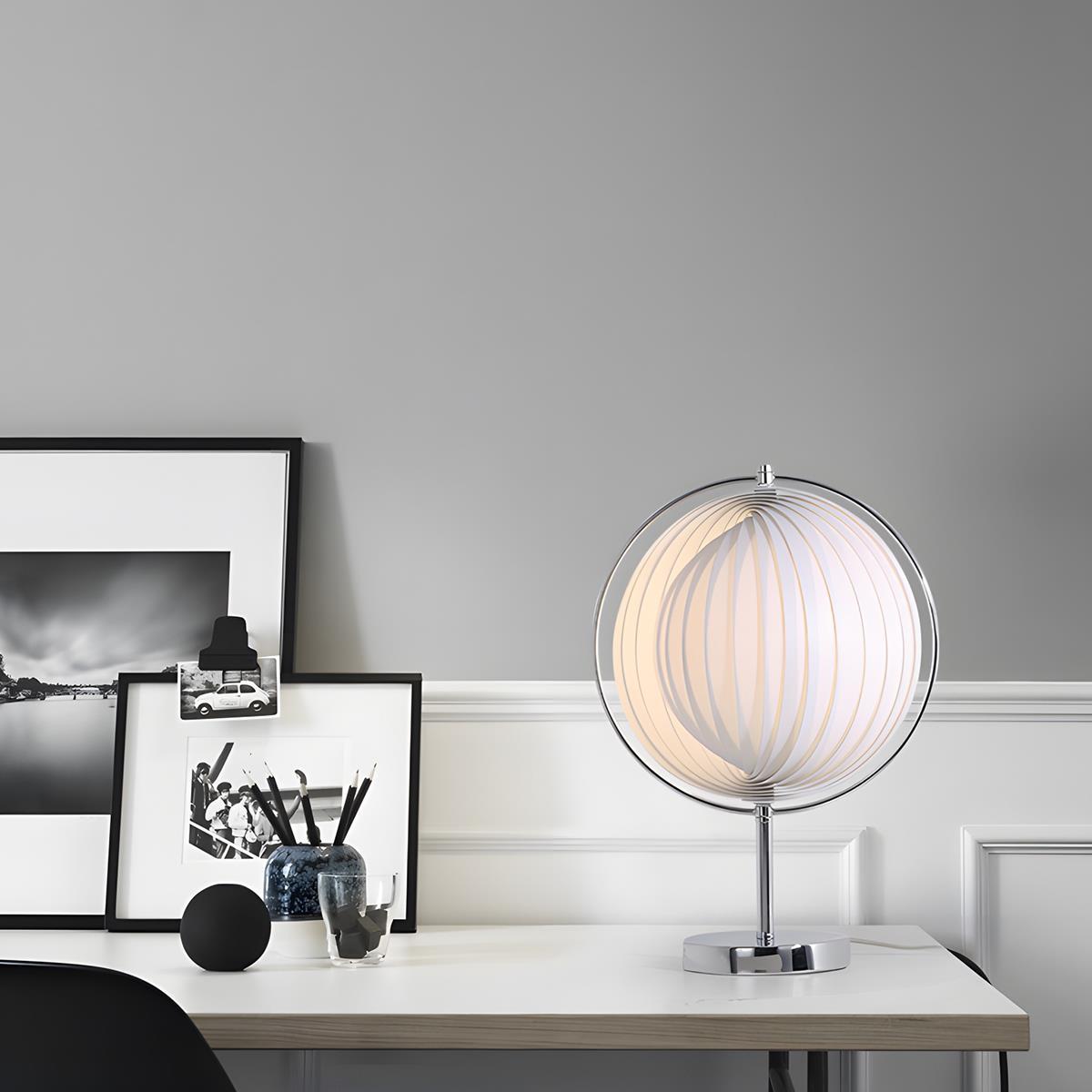 Lampe sur pied LED Globe avec abat-jour plissé moderne