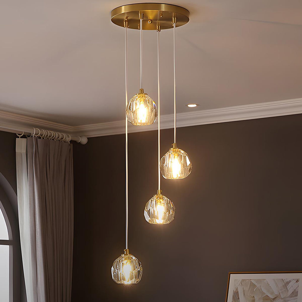 Luminaires suspendus en cristal et laiton moderne dimmables