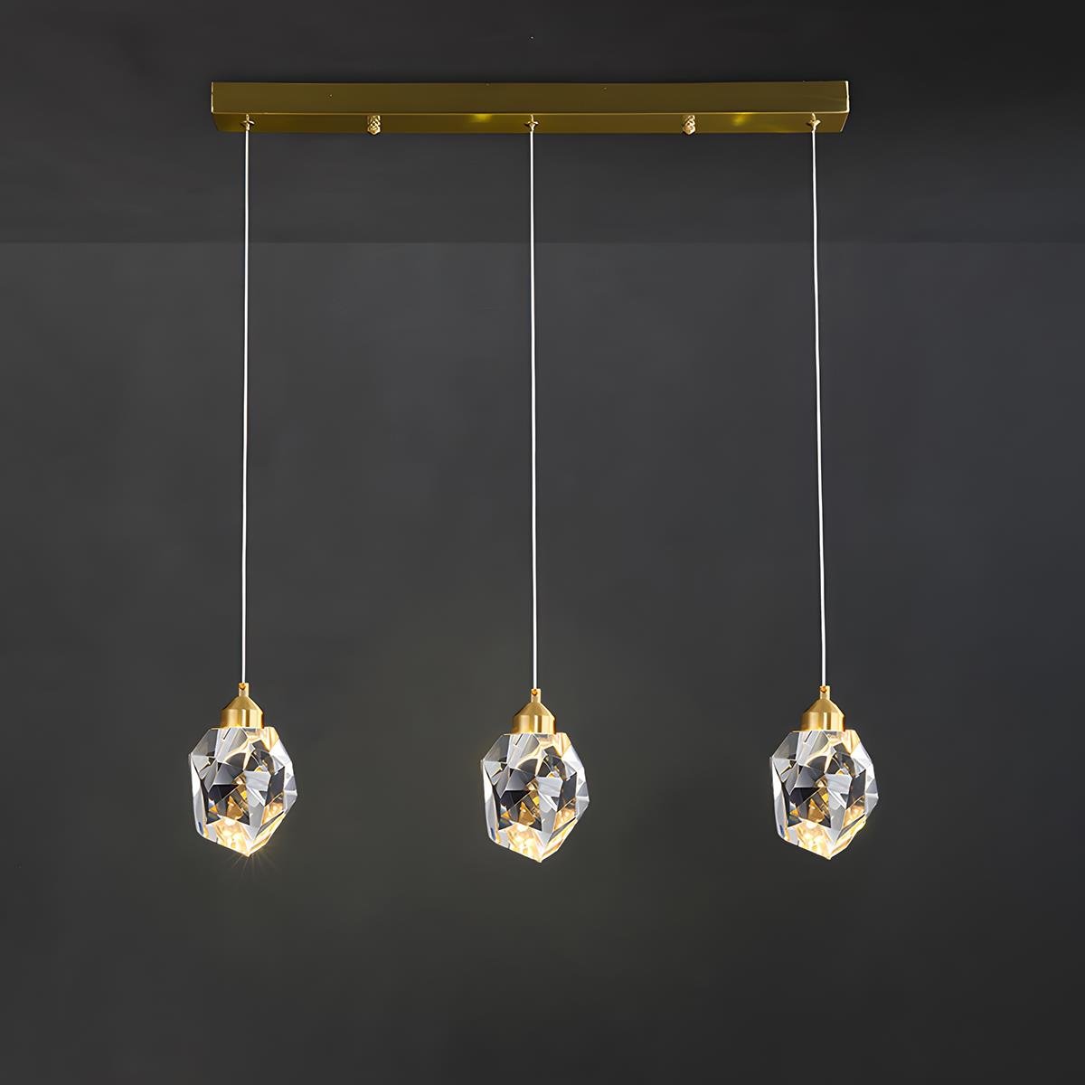 Luminaires suspendus en cristal et laiton moderne dimmables