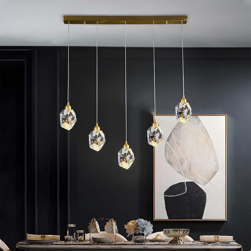 Luminaires suspendus en cristal et laiton moderne dimmables