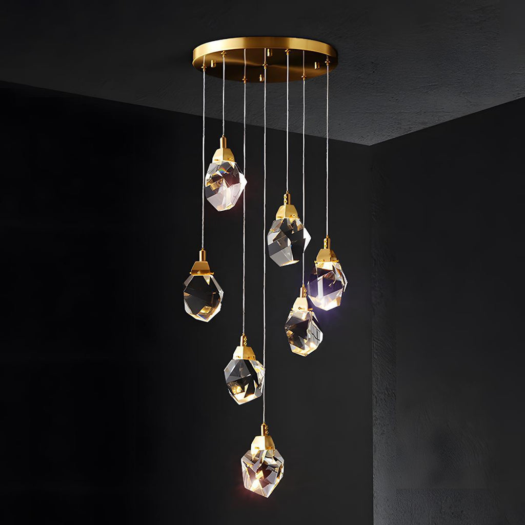 Luminaires suspendus en cristal et laiton moderne dimmables