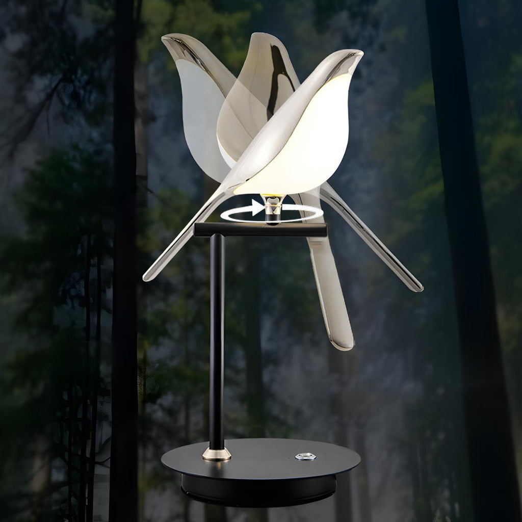 Lampe de Table LED Intérieure Oiseau Pie de Luxe Moderne