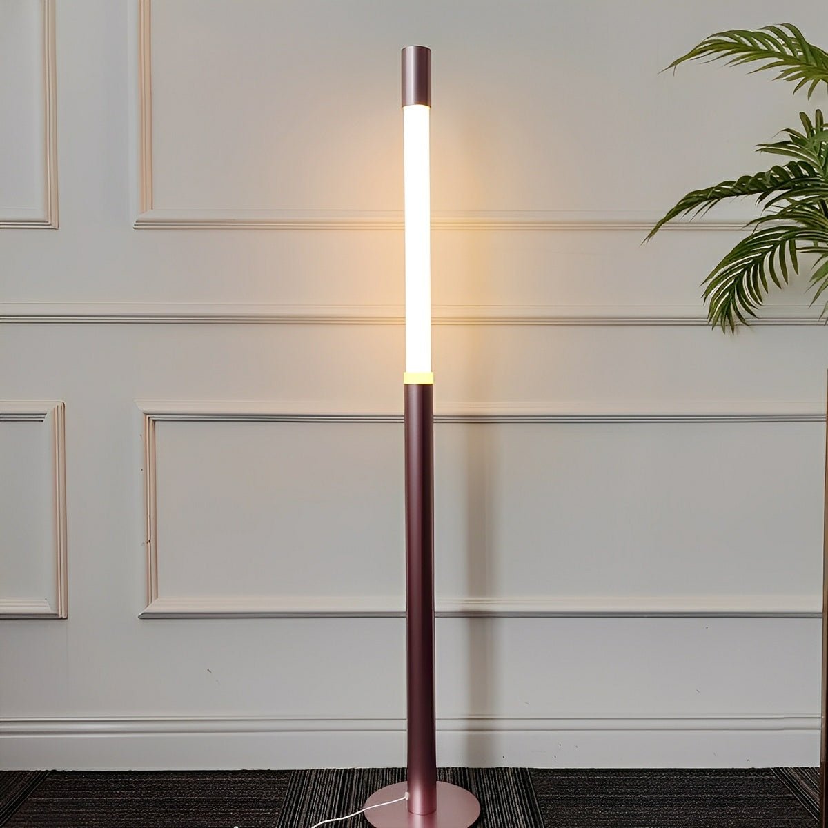 Lampe de sol LED cylindrique moderne et minimaliste avec hauteur ajustable