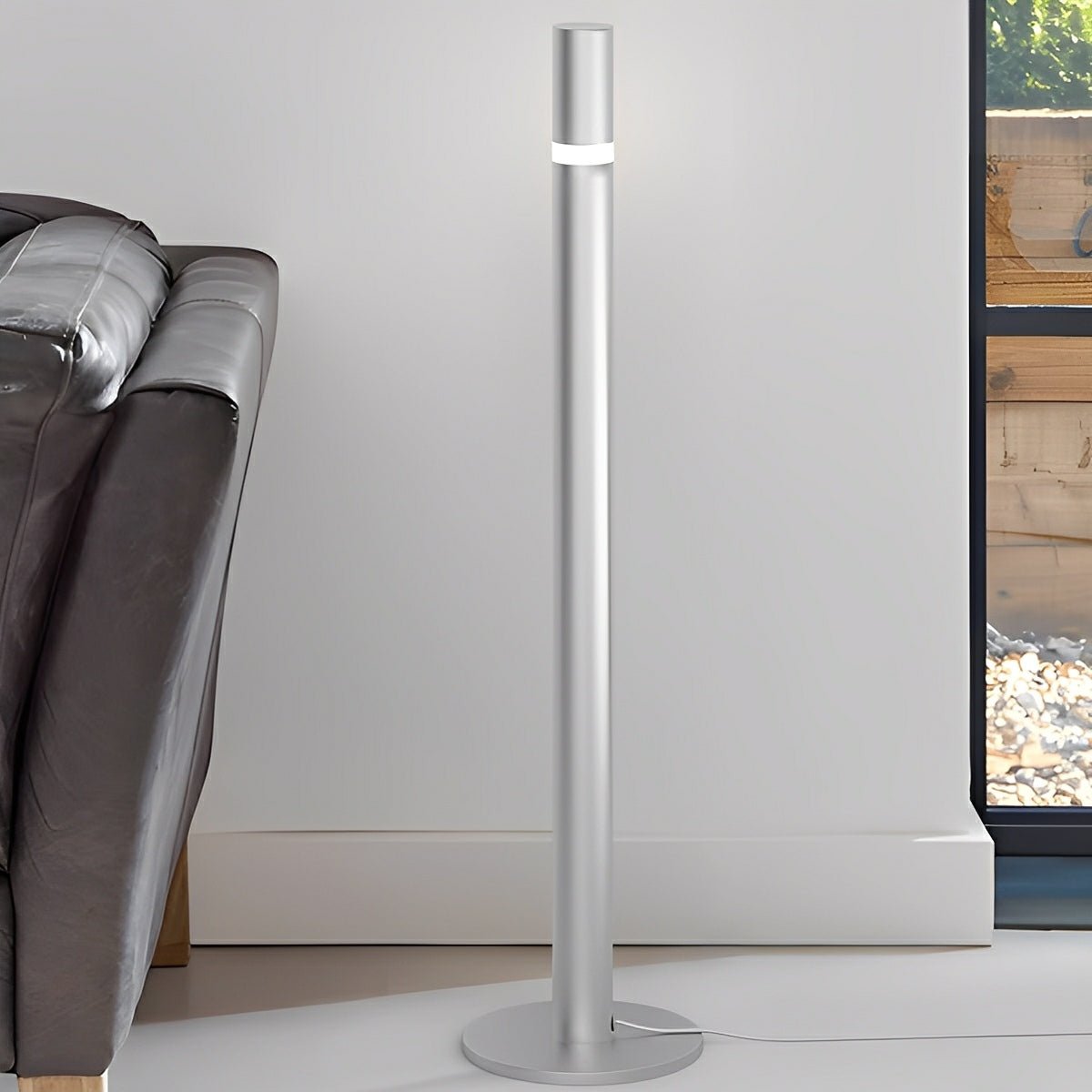 Lampe de sol LED cylindrique moderne et minimaliste avec hauteur ajustable