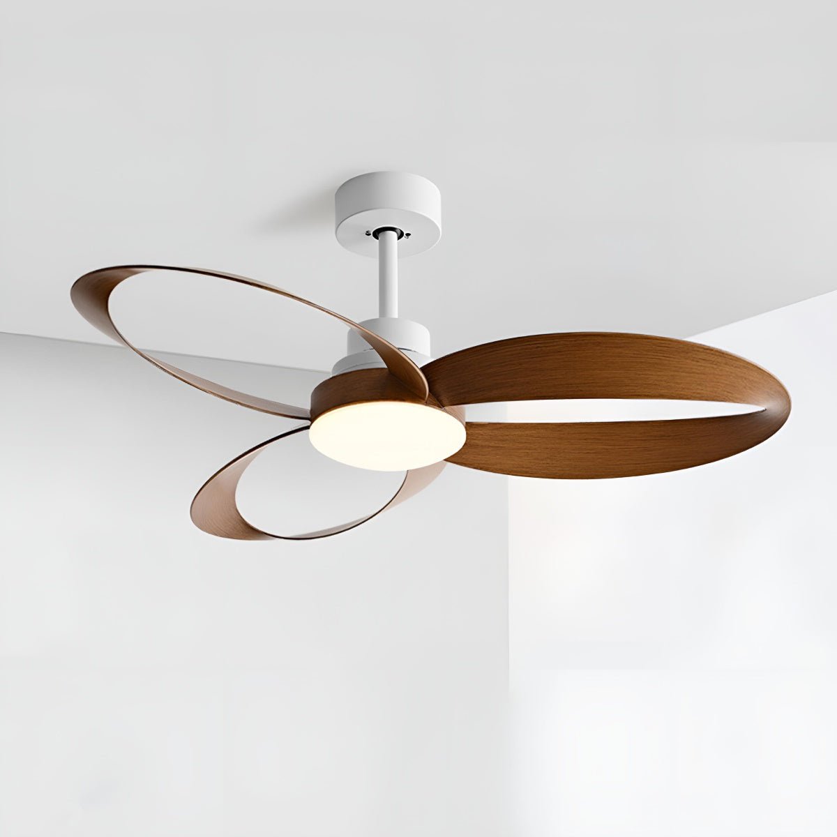 Lumière de Ventilateur de Plafond Géométrique Minimaliste Moderne à 6 Vitesses Inversibles
