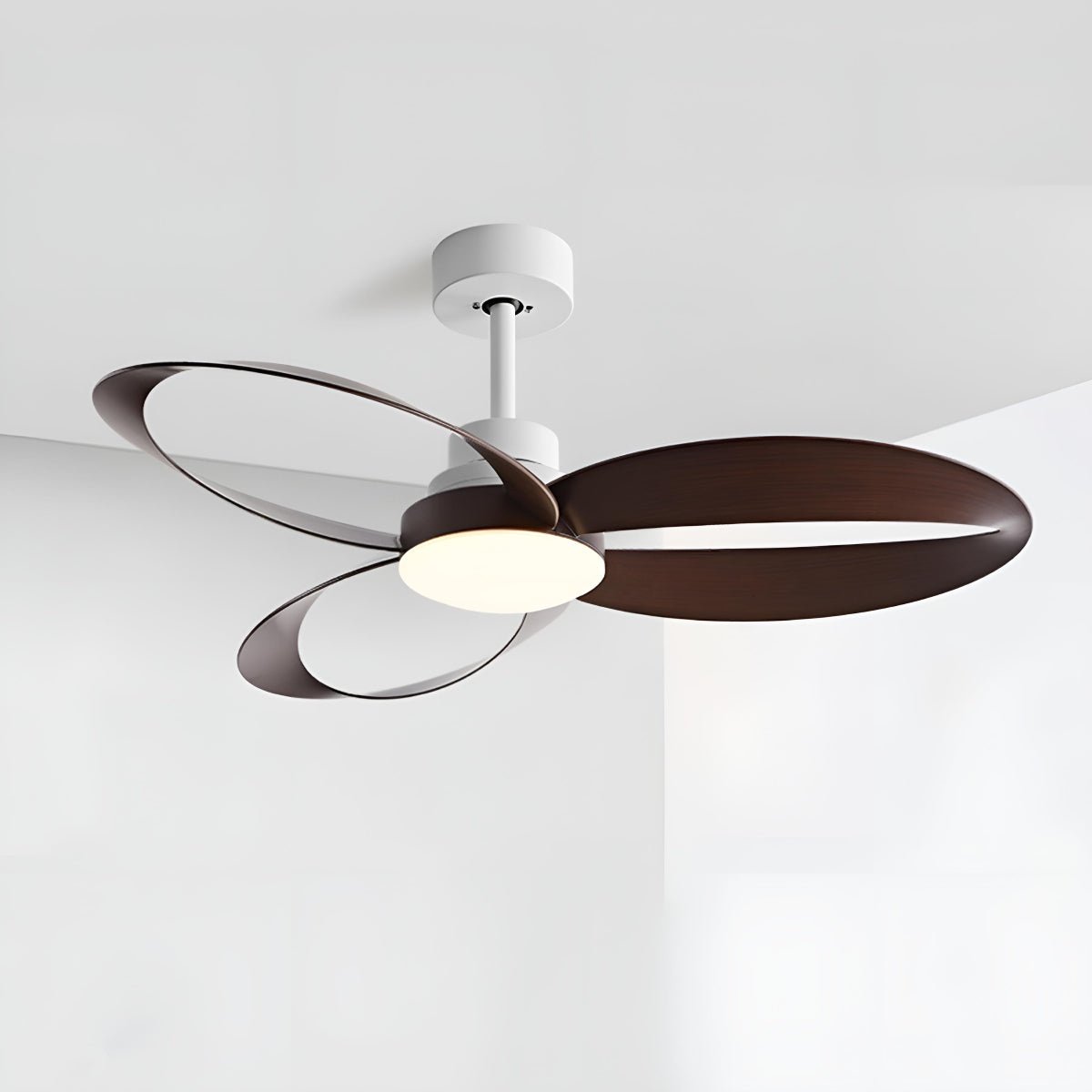 Lumière de Ventilateur de Plafond Géométrique Minimaliste Moderne à 6 Vitesses Inversibles